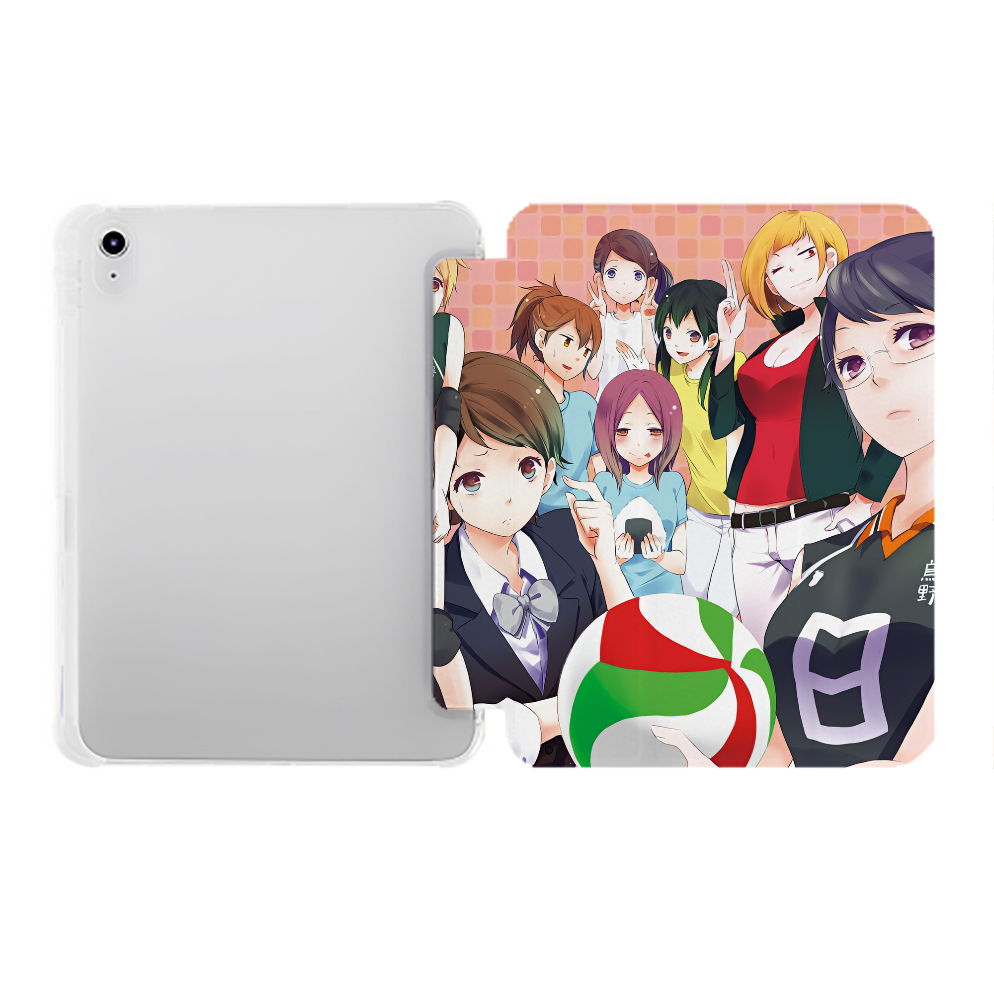 （画像用） ハイキュー!! Haikyu!! IPad ケース ペン収納付き 三つ折りスタンド PUレザー×シリコン 対応機種9.5/10.5/10.9インチ
